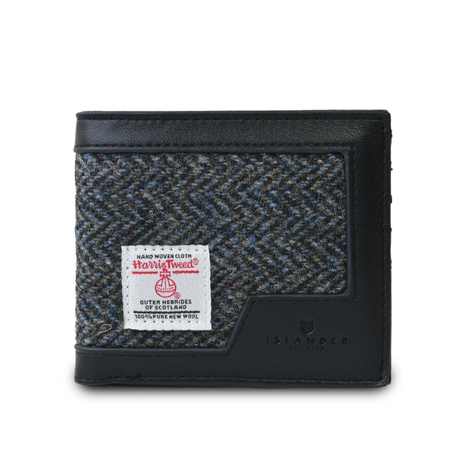 Harris Tweed Black & Grey Herringbone Tartan Men's Wallet