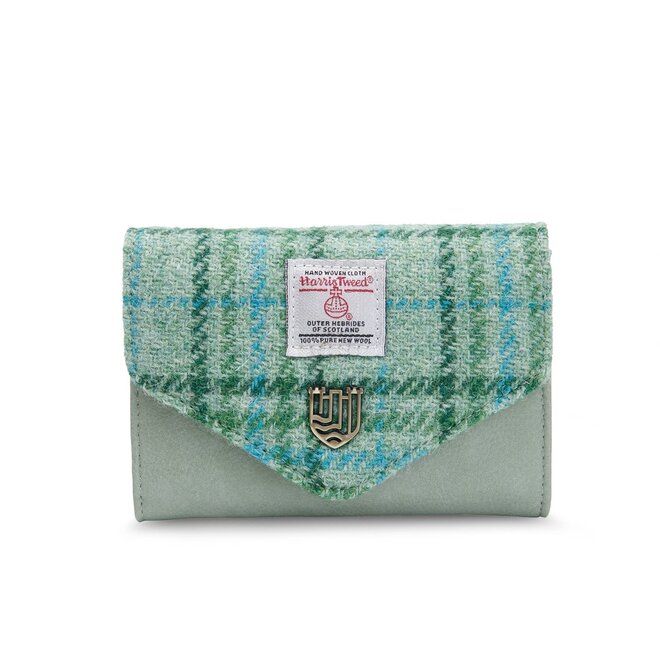 Harris Tweed Mint Tartan Small Clasp Purse