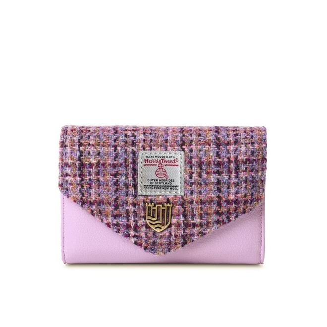 Harris Tweed Violet Mini Dogtooth Small Clasp Purse