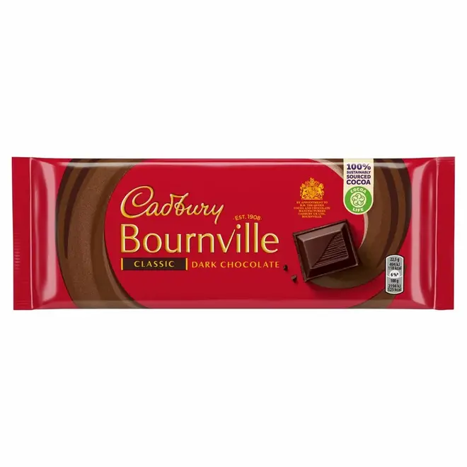 Cadbury Bournville Classic Dark Chocolate Bar 180g
