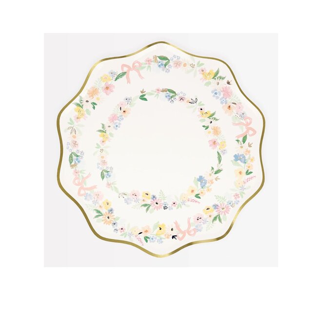 Elegant Floral Paper Dinner Plates