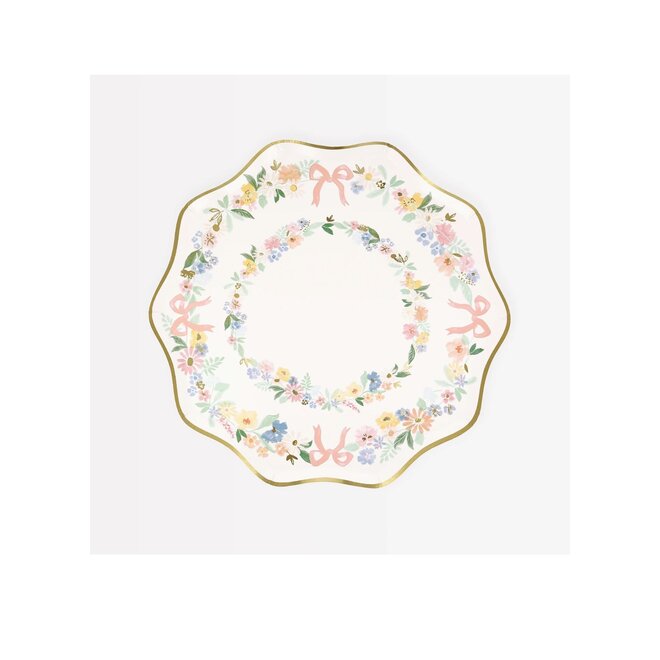 Elegant Floral Paper Side Plates