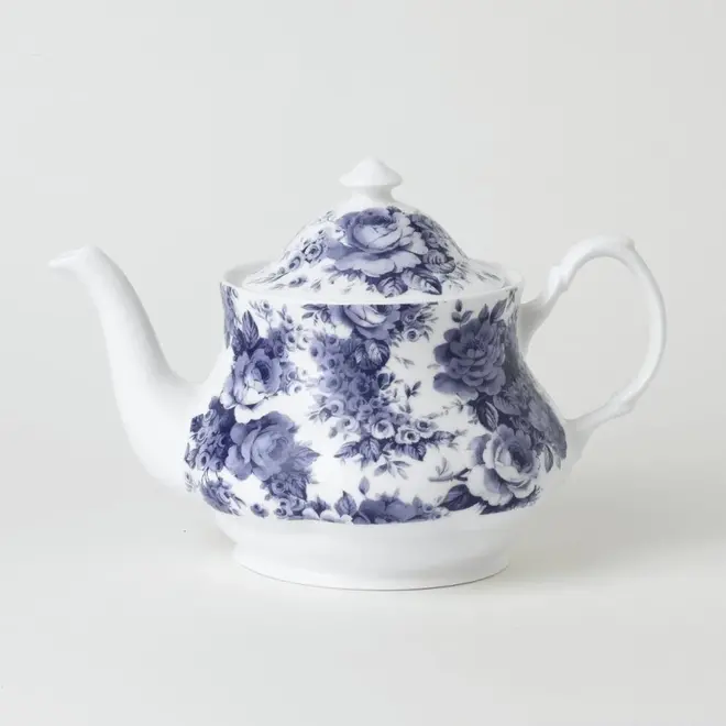 Roy Kirkham Blue Rose Chintz Teapot