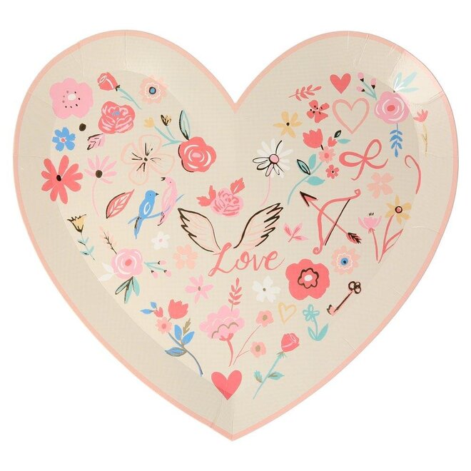Valentine's Day Love Heart Paper Plates
