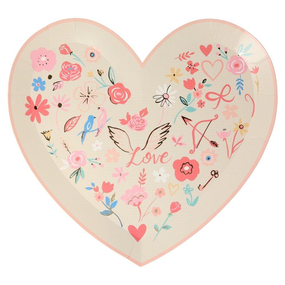 Meri Meri Valentines Heart Die Cut Paper Plates British Isles