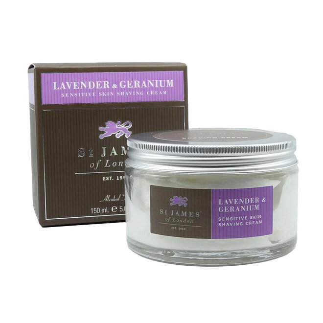 St. James of London Lavender & Geranium Shave Cream Tub