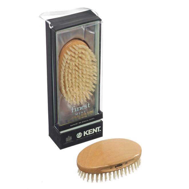 Kent MG3 Beechwood Pure White Bristle Oval Brush