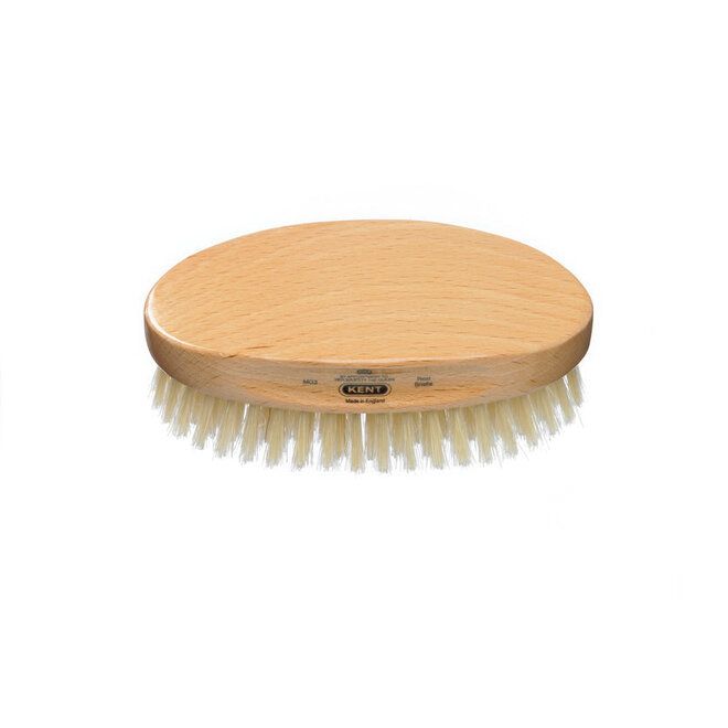 Kent MG3 Beechwood Pure White Bristle Oval Brush