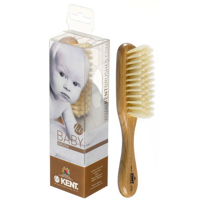 Kent BA10 Cherrywood & Soft Pure White Bristle Baby Brush