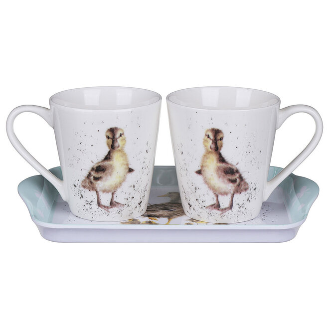 'Lovely Mum' Ducks Mugs & Tray Set