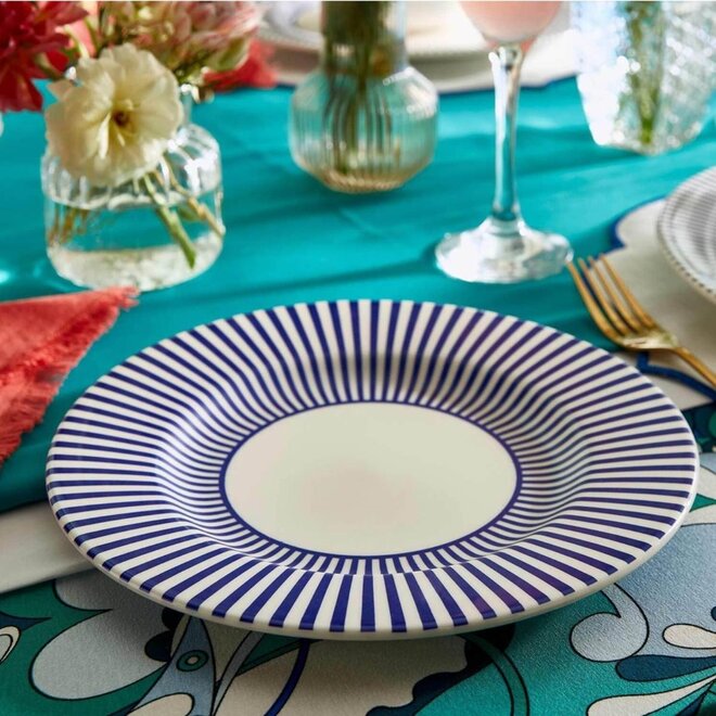 Blue Italian Steccato Salad Plate