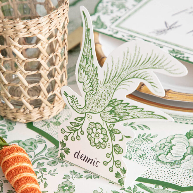 Green Asiatic Pheasants Paper Place Cards