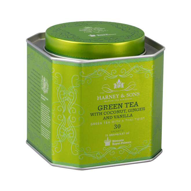 Harney & Sons Green Tea with Coconut, Ginger & Vanilla HRP Tin 30s