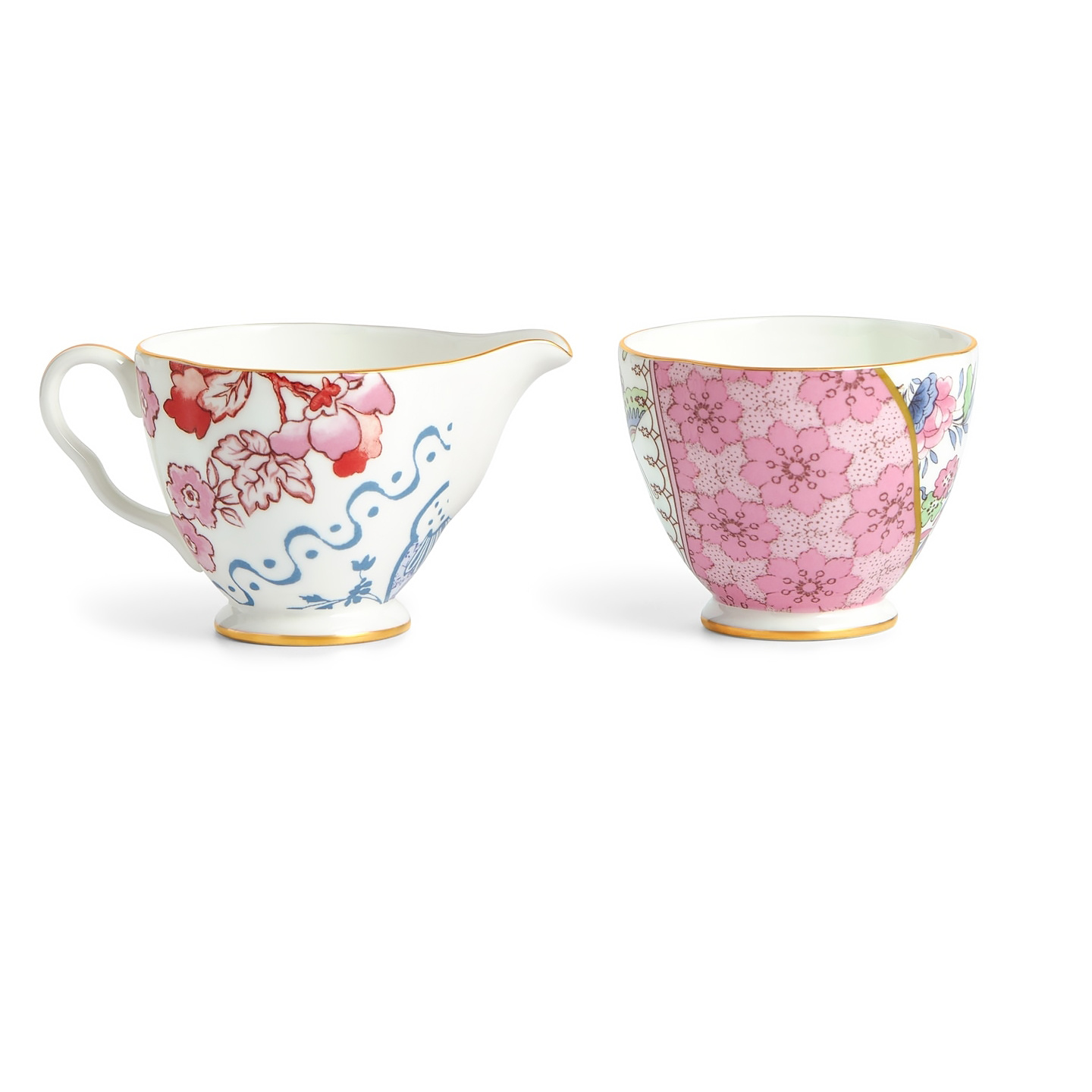 Wedgwood Butterfly Bloom Creamer & Sugar Set - British Isles