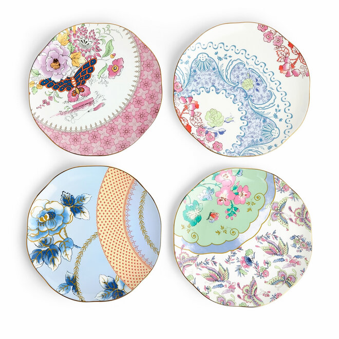 Butterfly Bloom Tea Plates, Set of 4