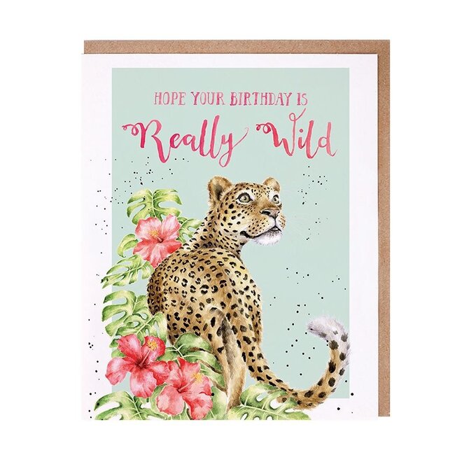 'Hope Your Birthday is Really Wild' Leopard Birthday Card