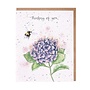 'Thinking of You Hydrangea' Bee Sympathy Card