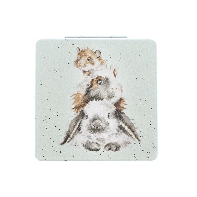 'Piggy in the Middle' Guinea Pig & Rabbit Compact Mirror