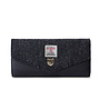 Harris Tweed Black Herringbone Large Clasp Purse