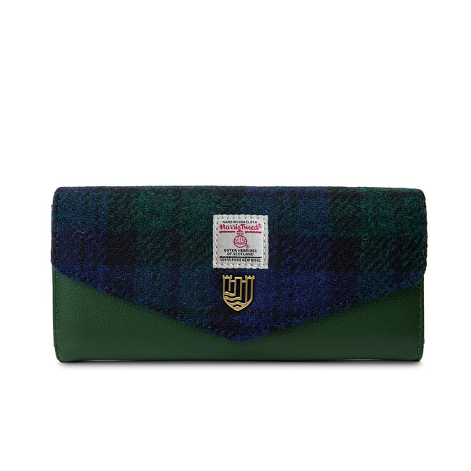 Harris Tweed Black Watch Tartan Large Clasp Purse