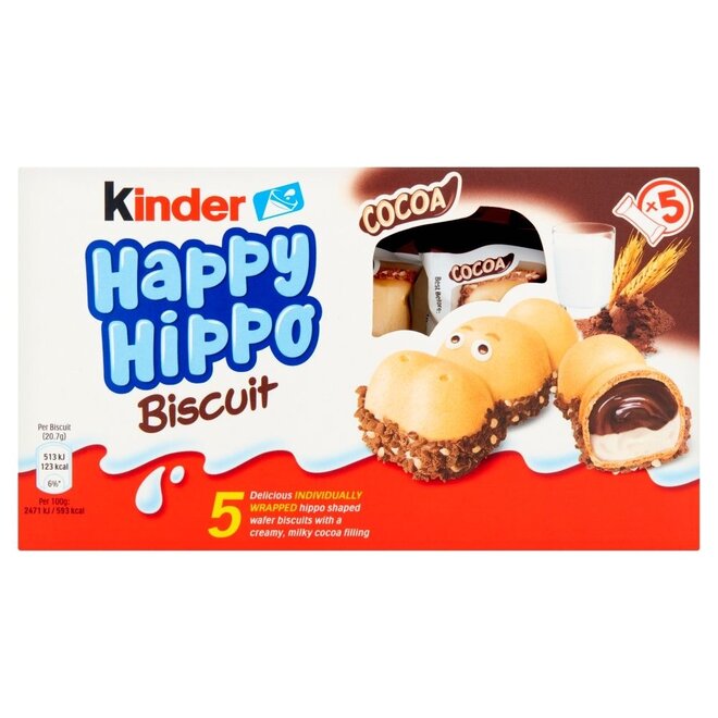 Kinder Happy Hippos Cocoa Biscuits 5 Pack