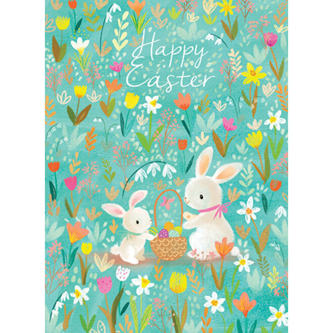 Easter Basket & Bunnies Easter Card