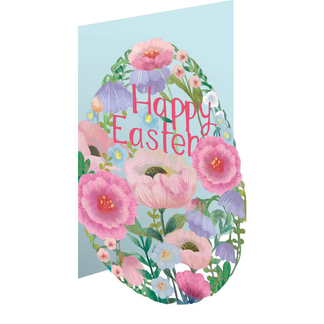 Floral Easter Egg Laser Cut Easter Card