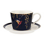 Sara Miller Chelsea Collection Navy Birds Teacup & Saucer