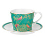 Sara Miller Chelsea Collection Green Birds Teacup & Saucer