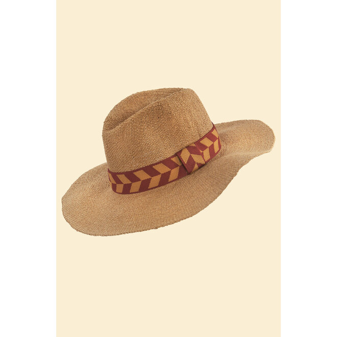 Teracotta Natasha Hat with Chevron Band