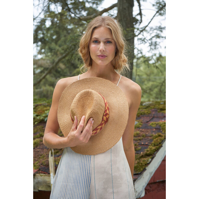 Teracotta Natasha Hat with Chevron Band