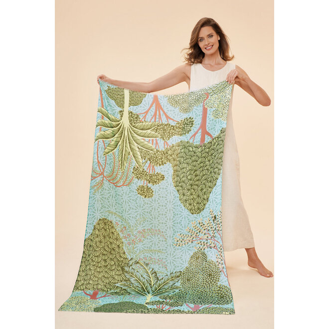 Secret Paradise Aqua Print Scarf