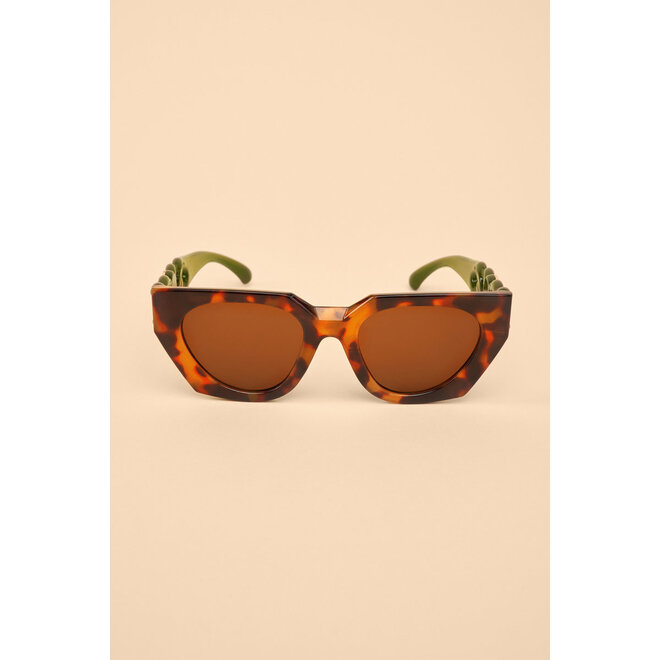 Luxe Zelia Sunglasses (Tortoiseshell & Olive)