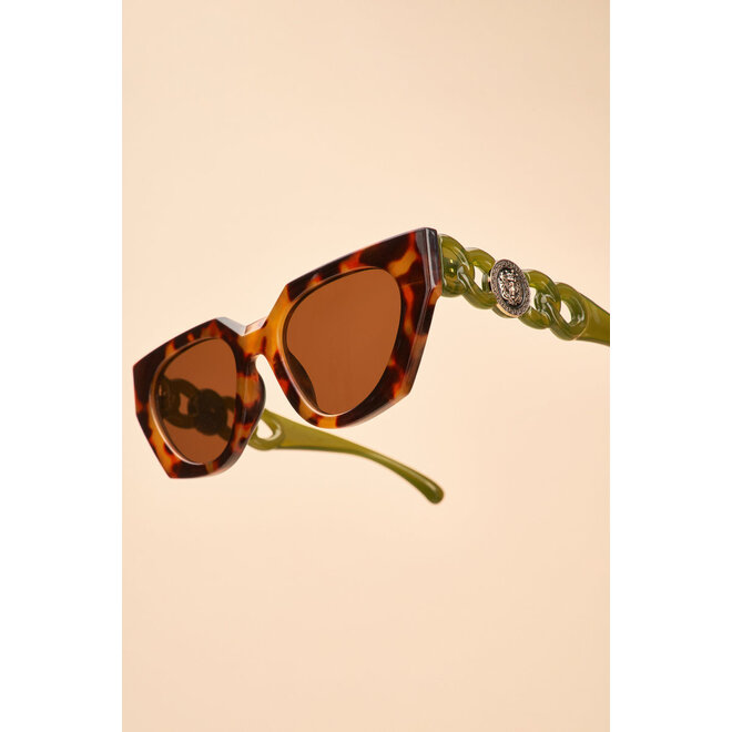 Luxe Zelia Sunglasses (Tortoiseshell & Olive)