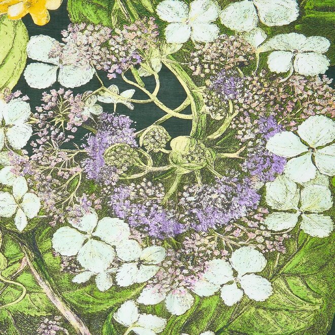 KEW Hydrangea Print Lime Long Kimono