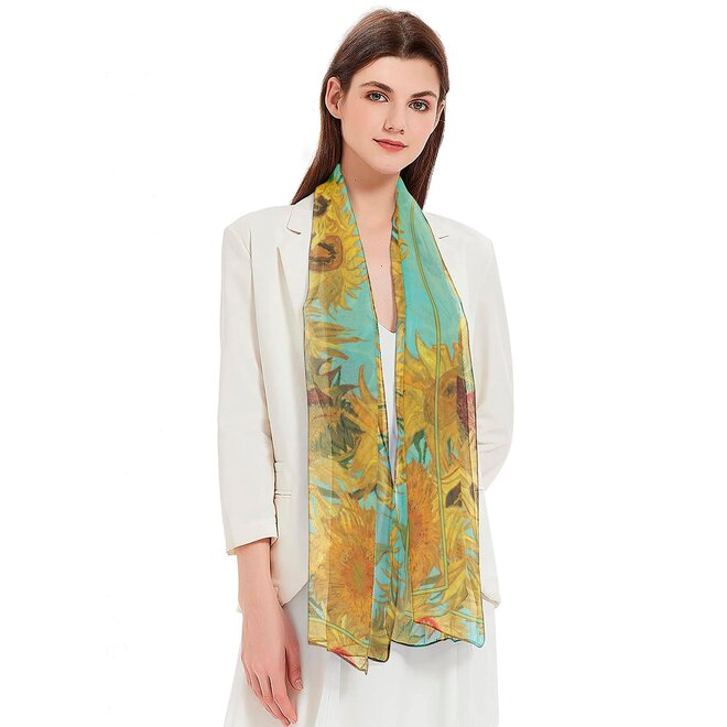 Vincent van Gogh "Sunflowers" Sheer Scarf