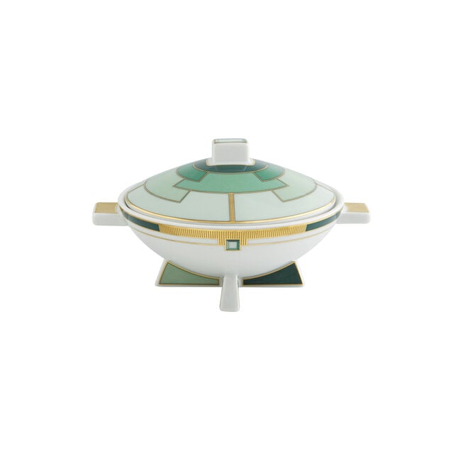 Art Deco Emerald Sugar Bowl