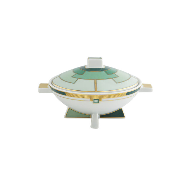 Art Deco Emerald Sugar Bowl