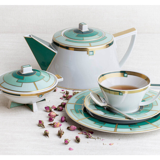 Art Deco Emerald Sugar Bowl