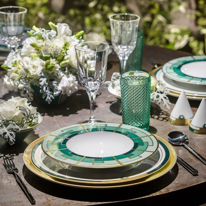 Vista Alegre Art Deco Emerald Dinner Plate