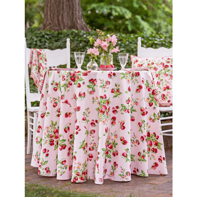 Strawberry Basket 88" Round Tablecloth (Sorbet)
