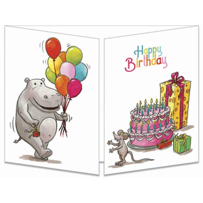 Hippo Birthday to You Tri-fold Birthday Card