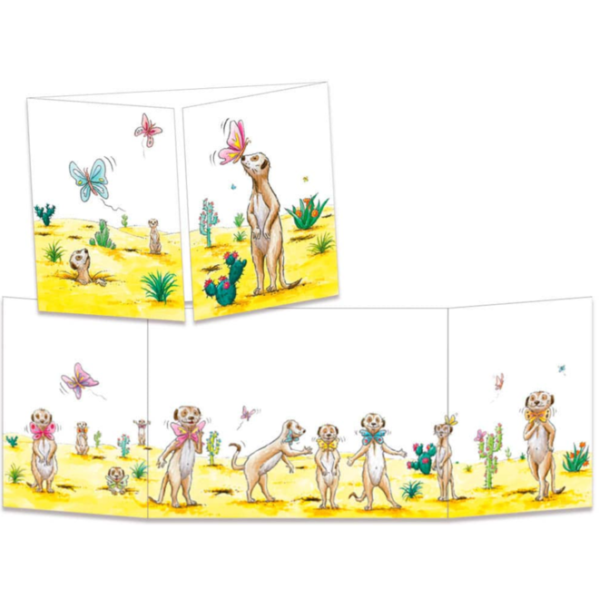 Meerkats & Butterflies Tri-fold Greeting Card