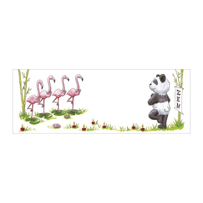Panda Yogi in Tree Pose Tri-fold Greeting Card