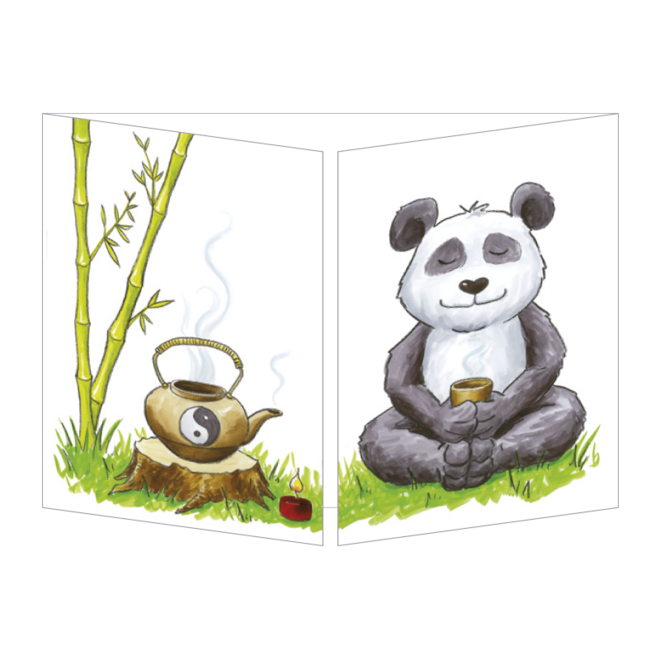 Panda Yogi in Tree Pose Tri-fold Greeting Card