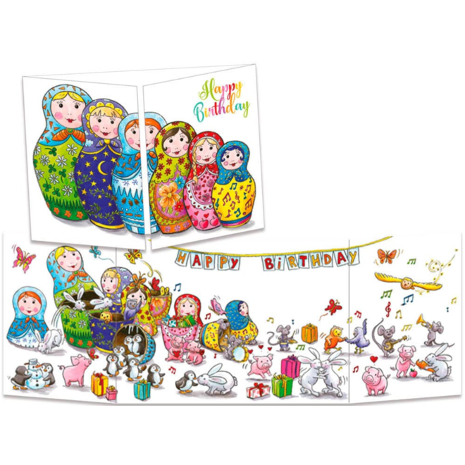 Matryoshka Dolls Tri-fold Birthday Card