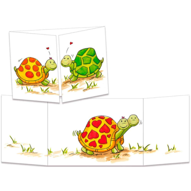 Turtles in Love Tri-fold Greeting Card