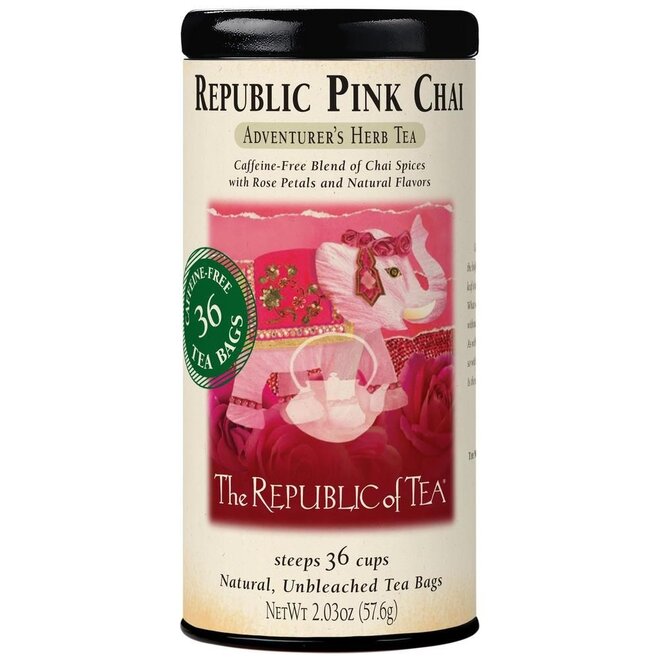 Republic of Tea Pink Chai Herbal 36s
