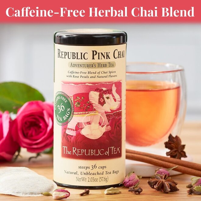 Republic of Tea Pink Chai Herbal 36s
