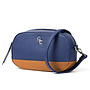 Two Toned Cross Body Bag (Blue & Tan)